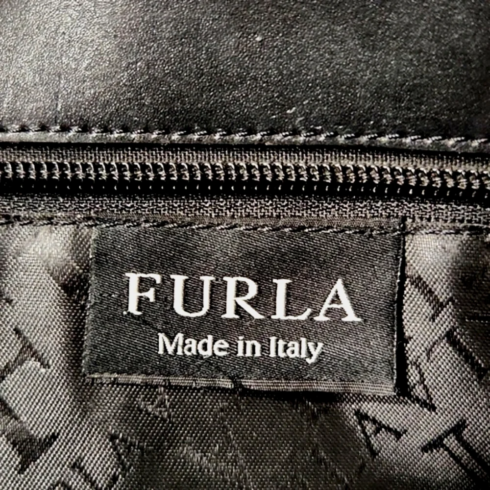 VTG Furla Authentic Black Leather X Large Tote Bag Satchel Made in Italy - Picture 4 of 15